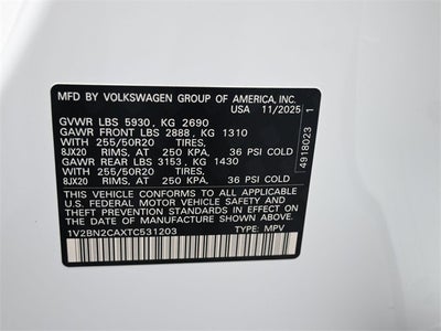 2026 Volkswagen Atlas 2.0T SEL