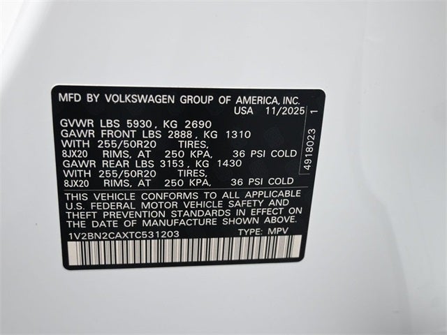 2026 Volkswagen Atlas 2.0T SEL