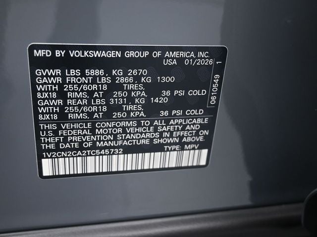 2026 Volkswagen Atlas 2.0T Peak Edition