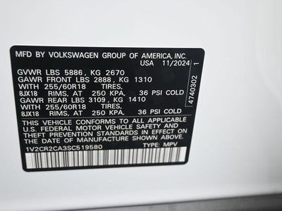 2025 Volkswagen Atlas 2.0T Peak Edition