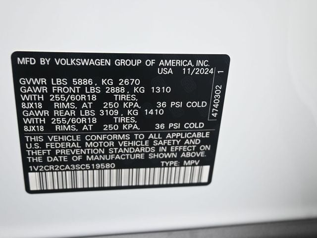 2025 Volkswagen Atlas 2.0T Peak Edition