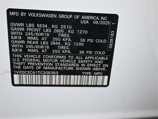 2026 Volkswagen Atlas Cross Sport 2.0T SE