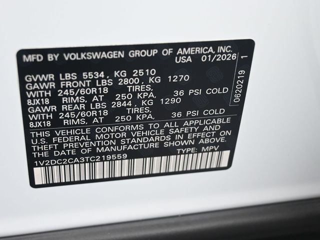2026 Volkswagen Atlas Cross Sport 2.0T SE