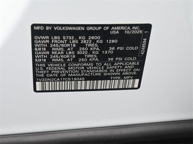 2026 Volkswagen Atlas 2.0T SE