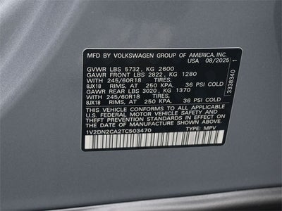 2026 Volkswagen Atlas 2.0T SE