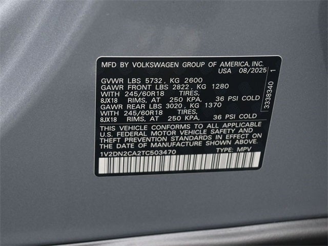 2026 Volkswagen Atlas 2.0T SE