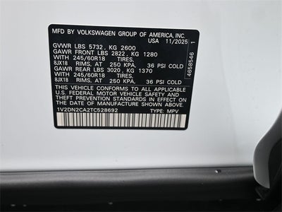 2026 Volkswagen Atlas 2.0T SE