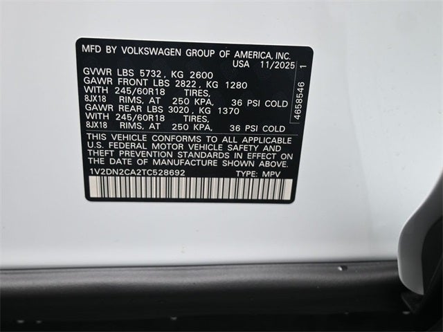 2026 Volkswagen Atlas 2.0T SE