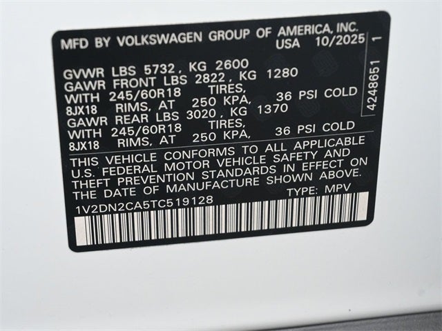 2026 Volkswagen Atlas 2.0T SE
