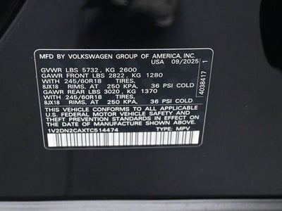 2026 Volkswagen Atlas 2.0T SE