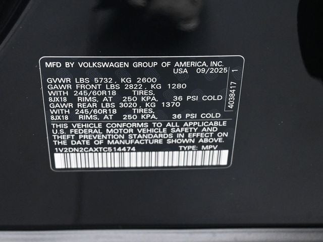 2026 Volkswagen Atlas 2.0T SE