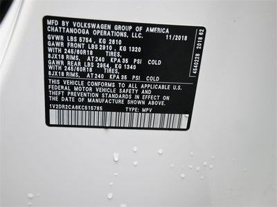 2019 Volkswagen Atlas 3.6L V6 SE