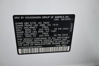 2025 Volkswagen Atlas Cross Sport 2.0T SEL Premium R-Line