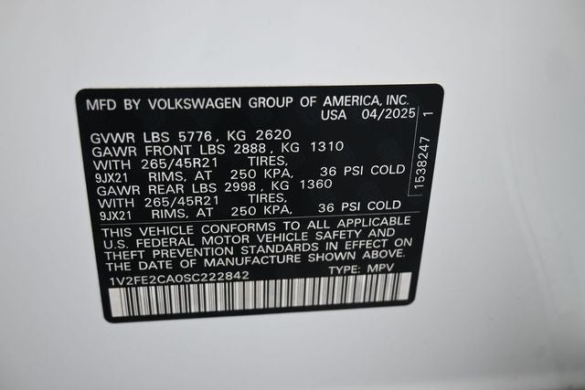 2025 Volkswagen Atlas Cross Sport 2.0T SEL Premium R-Line