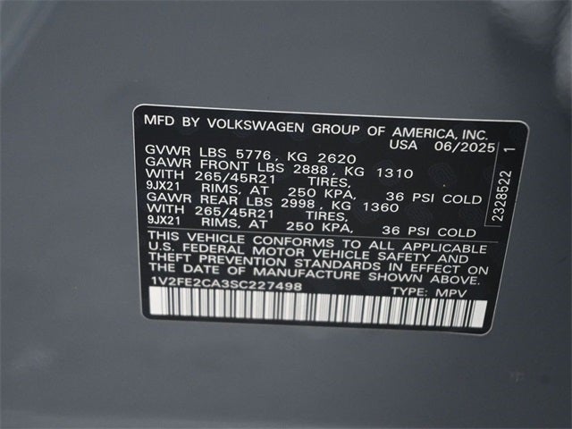 2025 Volkswagen Atlas Cross Sport 2.0T SEL Premium R-Line