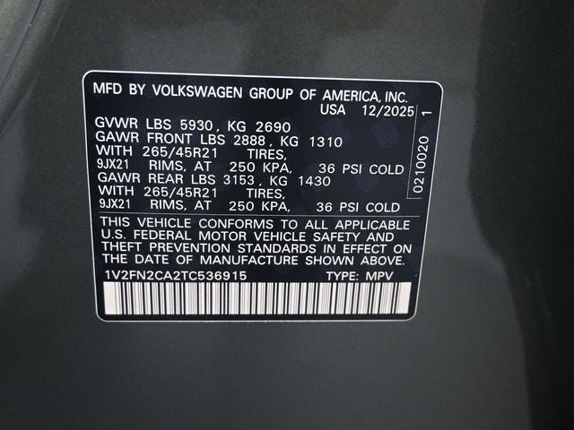 2026 Volkswagen Atlas 2.0T SEL Premium R-Line