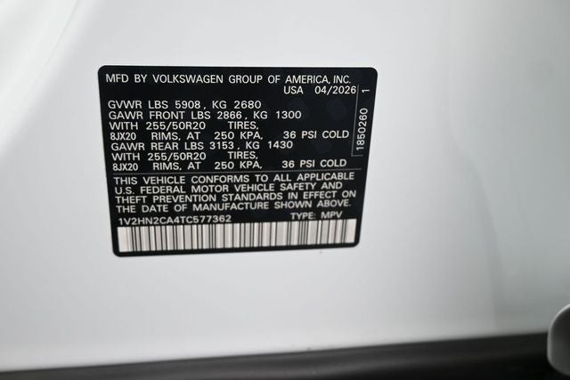 2026 Volkswagen Atlas 2.0T SE w/Technology
