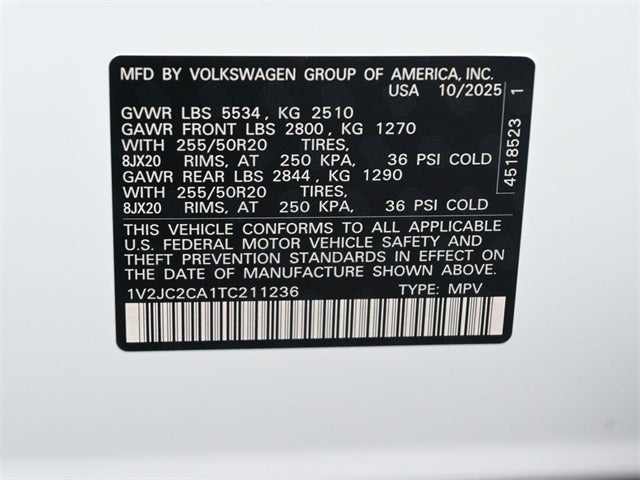 2026 Volkswagen Atlas Cross Sport 2.0T SE w/Technology