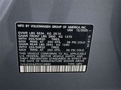 2026 Volkswagen Atlas Cross Sport 2.0T SE w/Technology