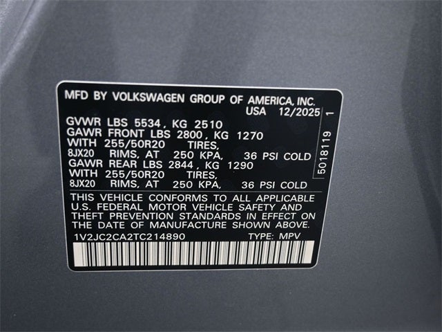 2026 Volkswagen Atlas Cross Sport 2.0T SE w/Technology