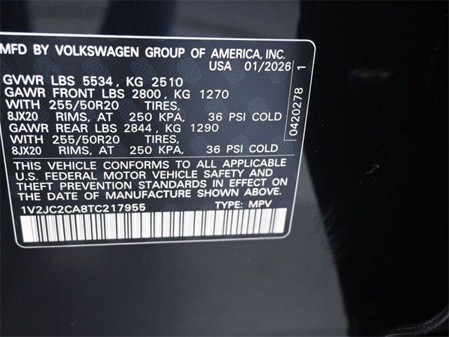 2026 Volkswagen Atlas Cross Sport 2.0T SE w/Technology