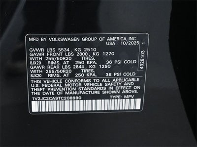 2026 Volkswagen Atlas Cross Sport 2.0T SE w/Technology