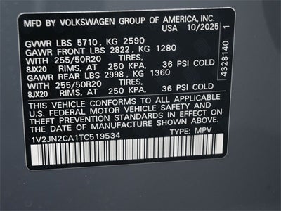 2026 Volkswagen Atlas 2.0T SE w/Technology