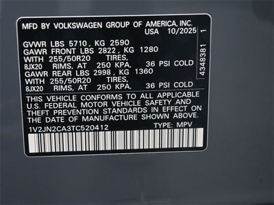 2026 Volkswagen Atlas 2.0T SE w/Technology