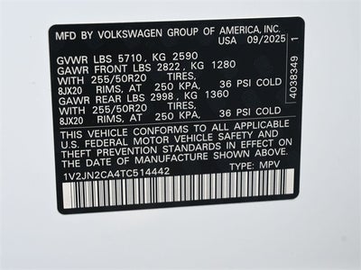 2026 Volkswagen Atlas 2.0T SE w/Technology