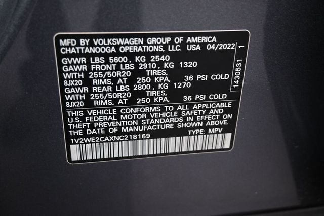 2022 Volkswagen Atlas Cross Sport 3.6L V6 SE w/Technology
