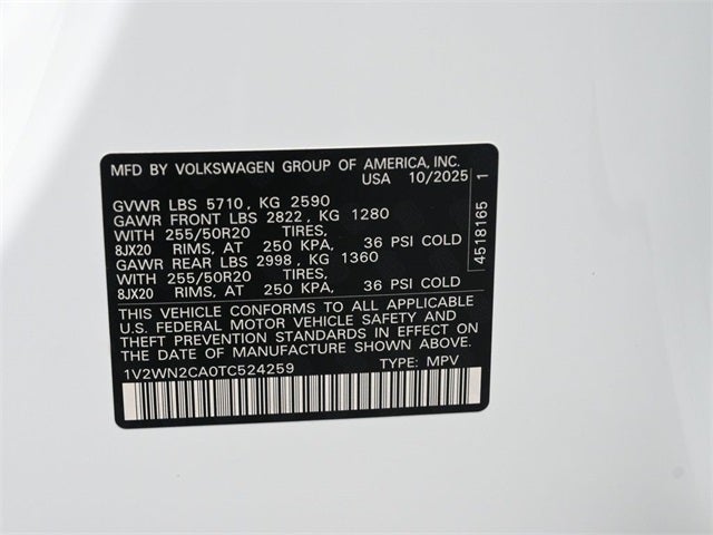 2026 Volkswagen Atlas 2.0T SE w/Technology