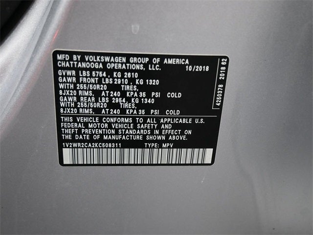 2019 Volkswagen Atlas 3.6L V6 SE w/Technology