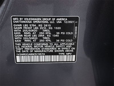 2022 Volkswagen Atlas 3.6L V6 SE w/Technology