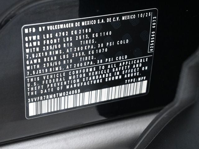 2026 Volkswagen Tiguan 2.0T SE