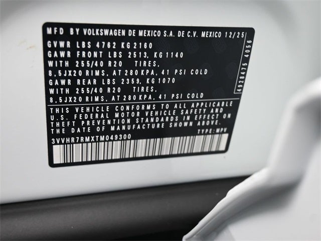 2026 Volkswagen Tiguan 2.0T SE R-Line Black