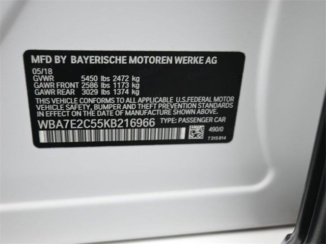 2019 BMW 7 Series 740i