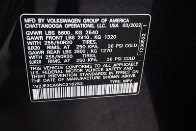 2022 Volkswagen Atlas Cross Sport 3.6L V6 SE w/Technology