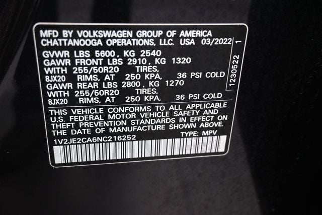 2022 Volkswagen Atlas Cross Sport 3.6L V6 SE w/Technology
