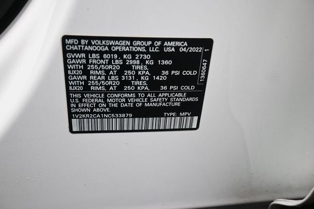 2022 Volkswagen Atlas 3.6L V6 SE w/Technology