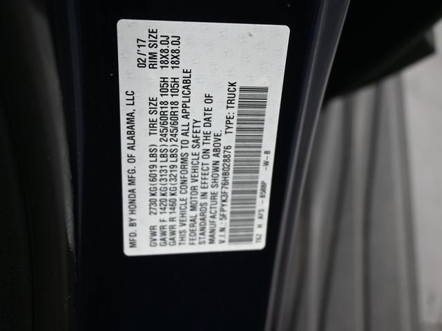 2017 Honda Ridgeline RTL-E