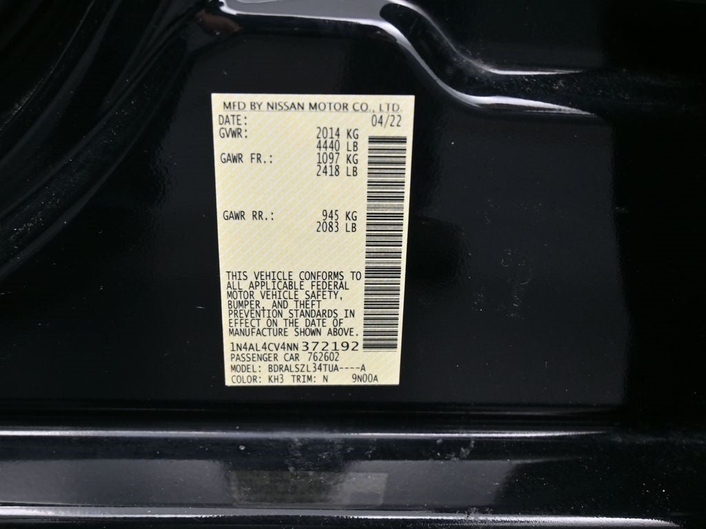 2022 Nissan Altima 2.0 SR