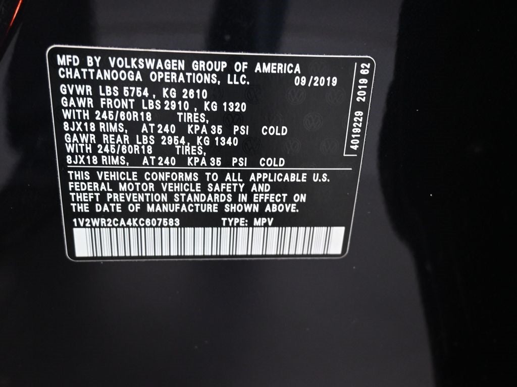 2019 Volkswagen Atlas 3.6L V6 SE w/Technology
