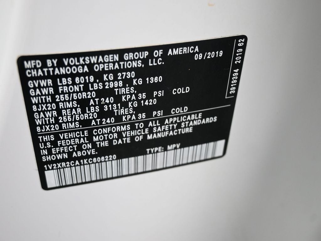 2019 Volkswagen Atlas 3.6L V6 SE R-Line