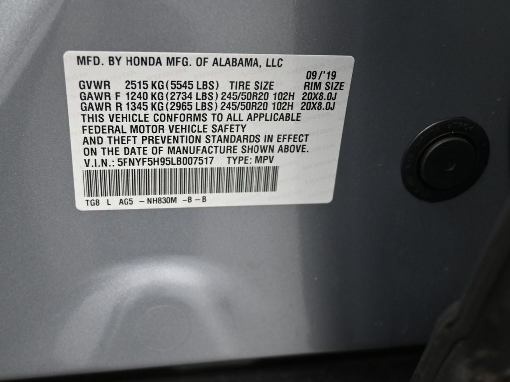 2020 Honda Pilot Touring 8 Passenger