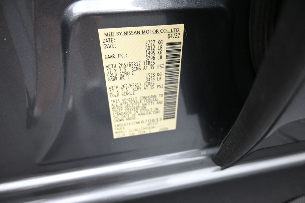 2022 Nissan Frontier SV