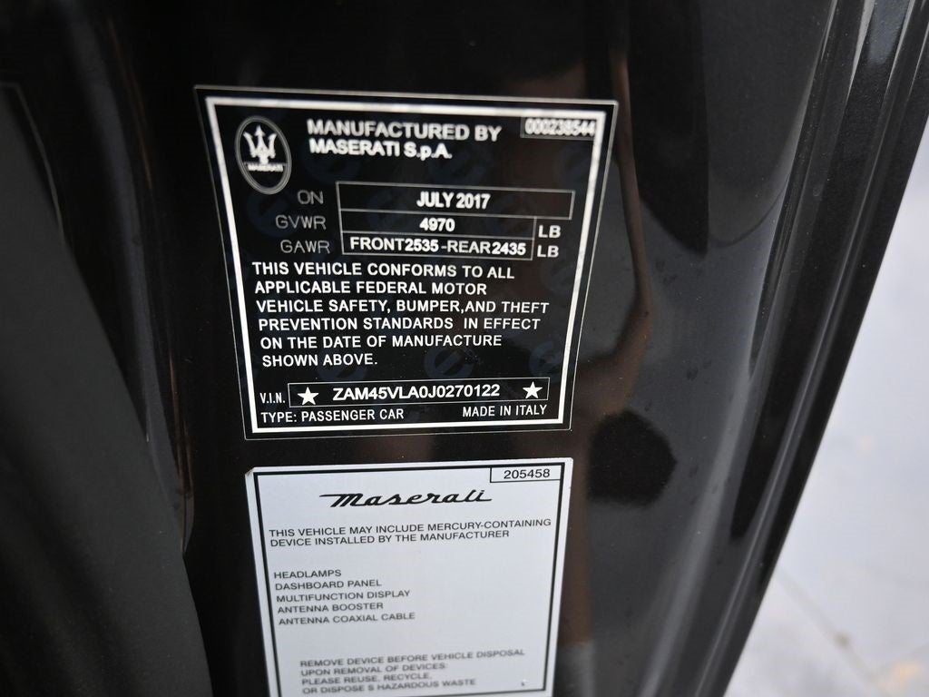 2018 Maserati GranTurismo Sport