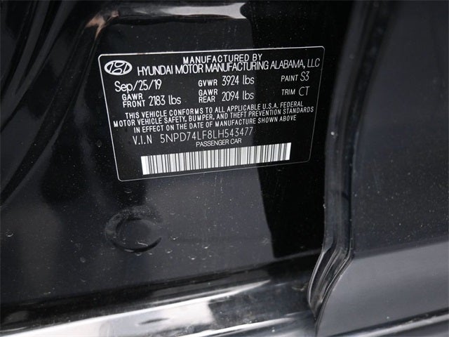 2020 Hyundai Elantra SE Black / Black