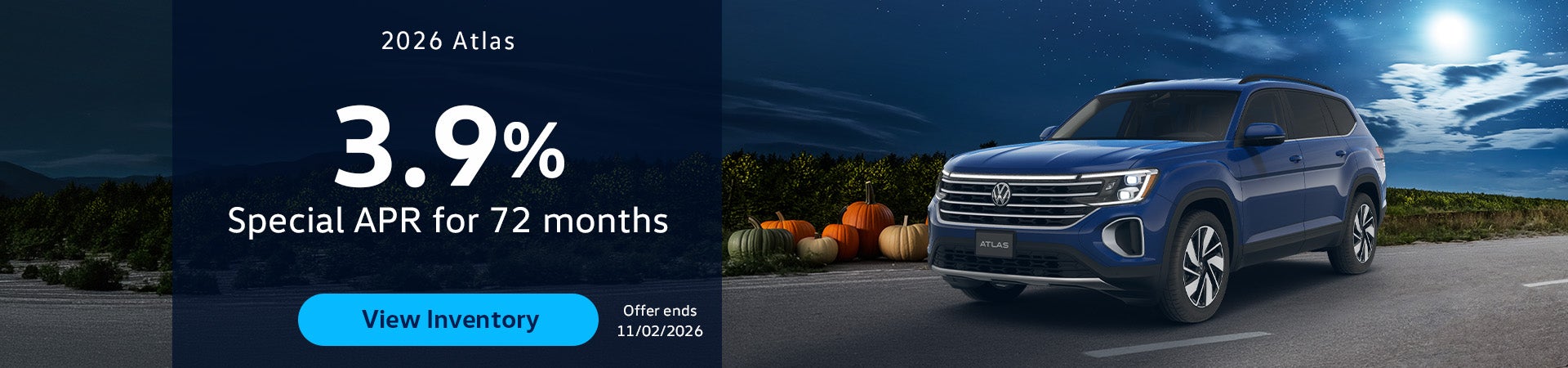 2026 Volkswagen Atlas 3.9% Special APR for 72 months