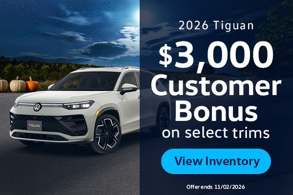 2026 Volkswagen Tiguan $3,000 Customer Bonus on select trims