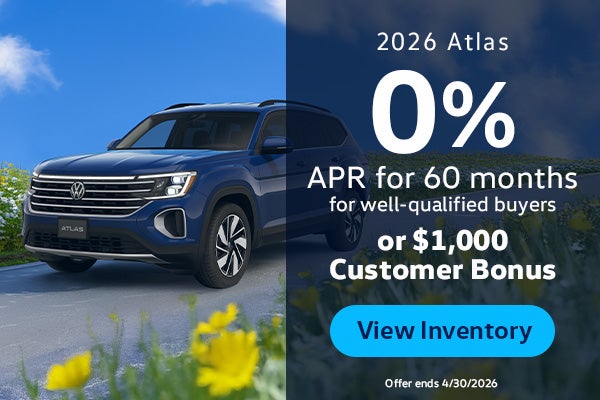 2026 Atlas 0% APR for 60 months OR $1,000 Custome